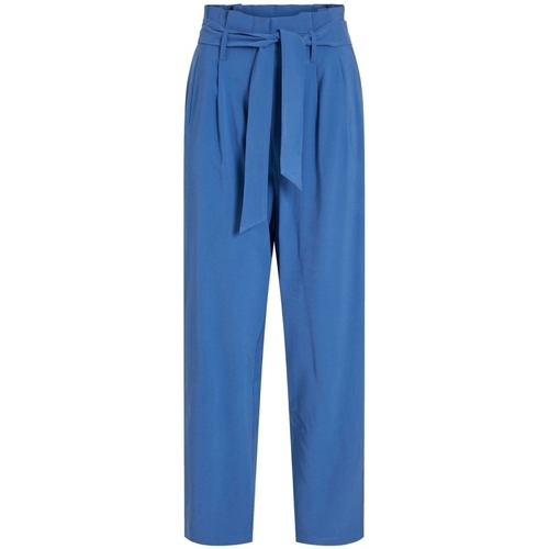 tekstylia Damskie Spodnie Vila Noos Pants Kaya 7/8 - Federal Blue Niebieski