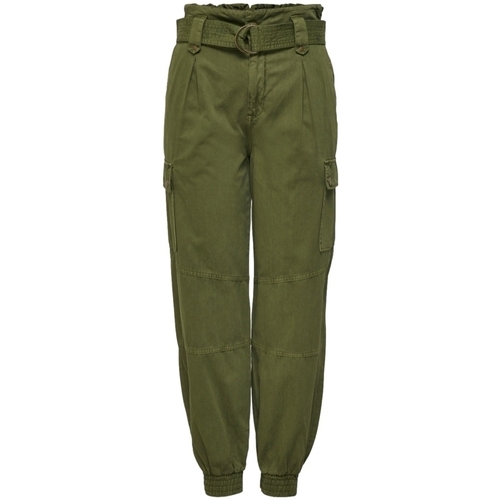 tekstylia Damskie Spodnie Only Pants Saige Cargo - Olive Drab Zielony