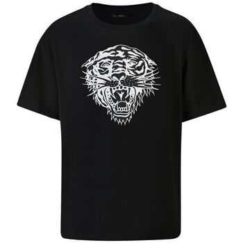 tekstylia Męskie T-shirty z krótkim rękawem Ed Hardy Tiger glow tape crop tank top black Czarny