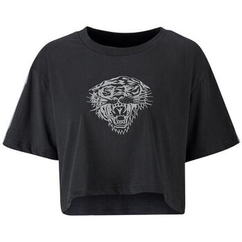 tekstylia Męskie T-shirty z krótkim rękawem Ed Hardy Tiger glow crop top black Czarny