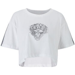 tekstylia Damskie T-shirty i Koszulki polo Ed Hardy Tiger glow crop top white Biały