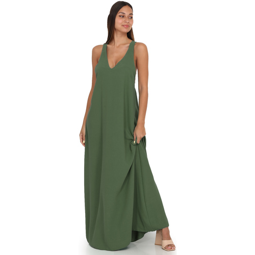 tekstylia Damskie Sukienki La Modeuse 67221_P156133 Zielony