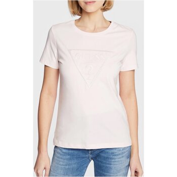 tekstylia Damskie T-shirty i Koszulki polo Guess W3RI19 I3Z14 Różowy