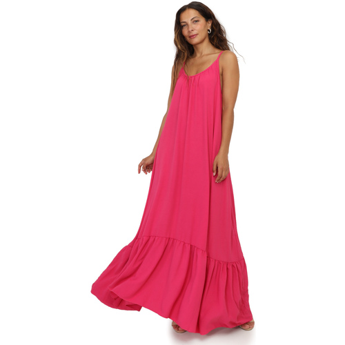 tekstylia Damskie Sukienki La Modeuse 67362_P156410 Różowy