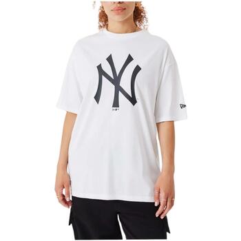 tekstylia T-shirty z krótkim rękawem New-Era  Biały