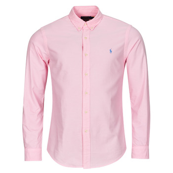 tekstylia Męskie Koszule z długim rękawem Polo Ralph Lauren CHEMISE AJUSTEE SLIM FIT EN OXFORD LEGER Różowy / Carmel / Pink