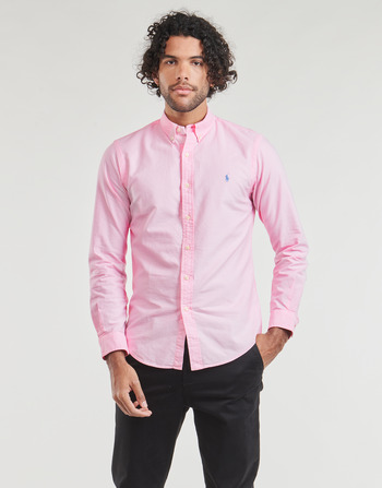 tekstylia Męskie Koszule z długim rękawem Polo Ralph Lauren CHEMISE AJUSTEE SLIM FIT EN OXFORD LEGER Różowy / Carmel / Pink