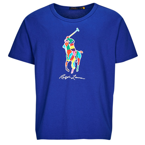tekstylia Męskie T-shirty z krótkim rękawem Polo Ralph Lauren TSHIRT MANCHES COURTES BIG POLO PLAYER Niebieski