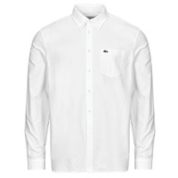 tekstylia Męskie Koszule z długim rękawem Lacoste CH1911 Biały