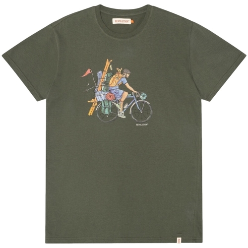 tekstylia Męskie T-shirty i Koszulki polo Revolution Regular T-Shirt 1333 CYC - Army Zielony