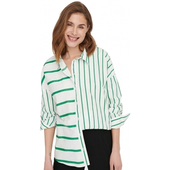Only Shirt Nina Lora L/S - Creme/Amazon Zielony