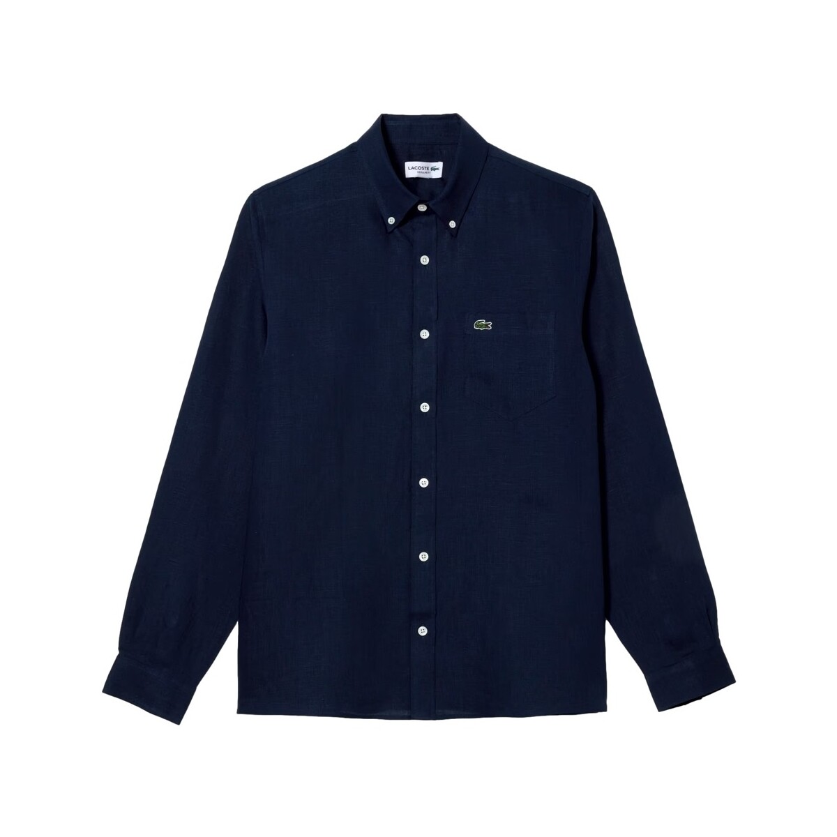 tekstylia Męskie Koszule z długim rękawem Lacoste Linen Casual Shirt - Marine Niebieski