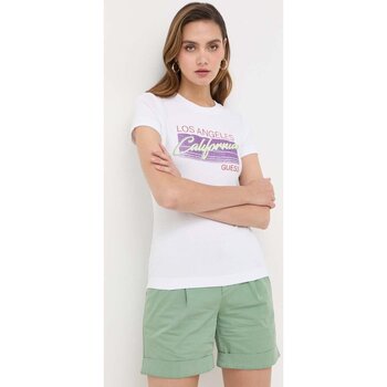 tekstylia Damskie T-shirty i Koszulki polo Guess W3YI33 J1314 Biały