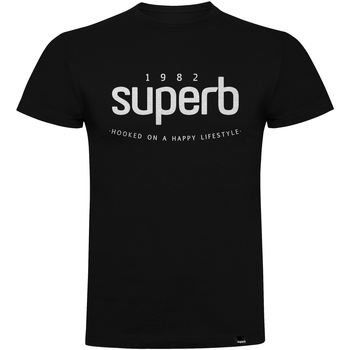 tekstylia Męskie T-shirty z krótkim rękawem Superb 1982 3000-BLACK Czarny