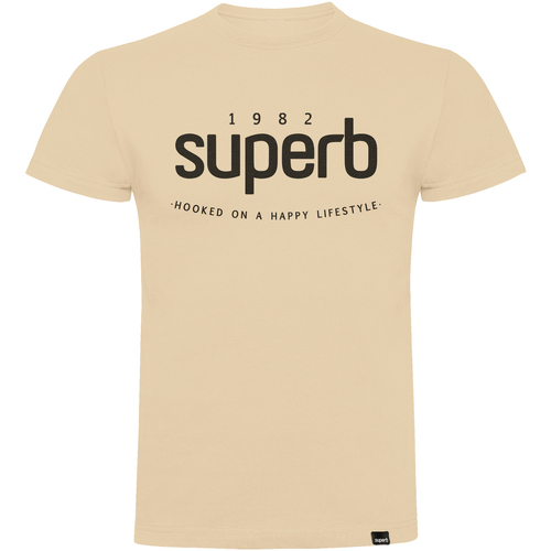 tekstylia Męskie T-shirty z krótkim rękawem Superb 1982 3000-CREAM Beżowy