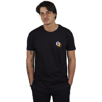 tekstylia Męskie T-shirty z krótkim rękawem Superb 1982 SPRBCA-2202-BLACK Czarny