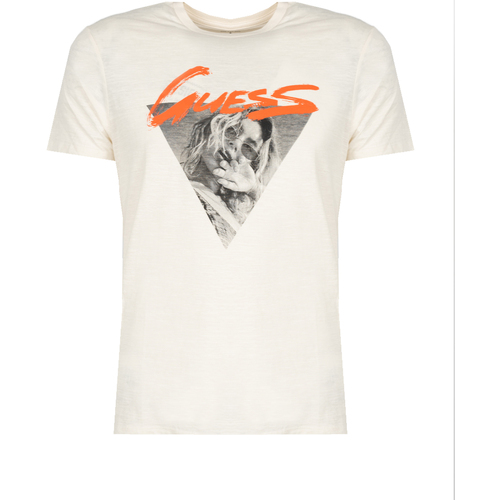 tekstylia Męskie T-shirty z krótkim rękawem Guess MBYI05R8G02 Beżowy
