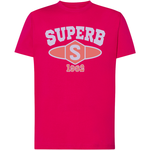 tekstylia Męskie T-shirty z krótkim rękawem Superb 1982 SPRBCA-2201-PINK Różowy