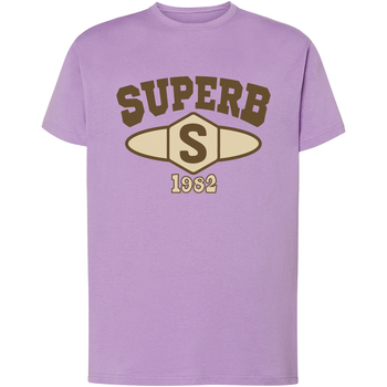 tekstylia Męskie T-shirty z krótkim rękawem Superb 1982 SPRBCA-2201-LILAC Fioletowy