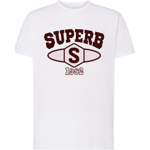 tekstylia Męskie T-shirty z krótkim rękawem Superb 1982 SPRBCA-2201-WHITE Biały