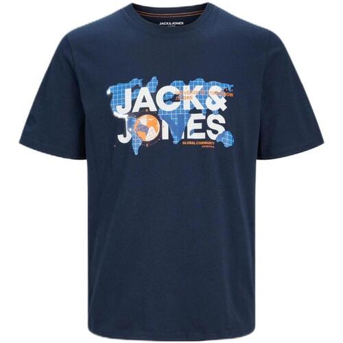tekstylia Męskie T-shirty z krótkim rękawem Jack & Jones  Niebieski