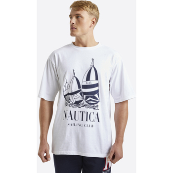 tekstylia Męskie Topy na ramiączkach / T-shirty bez rękawów Nautica Denton Oversized Biały