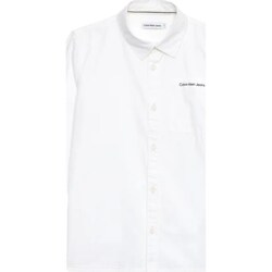 tekstylia Chłopiec Koszule z długim rękawem Calvin Klein Jeans IB0IB01737 Biały