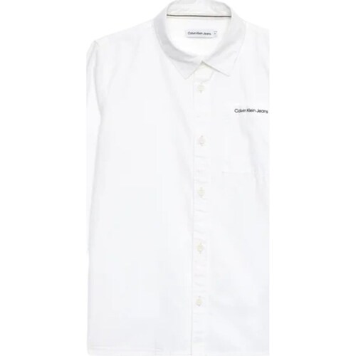 tekstylia Chłopiec Koszule z długim rękawem Calvin Klein Jeans IB0IB01737 Biały