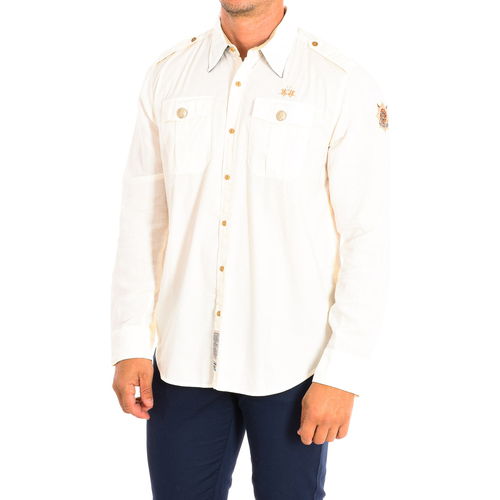tekstylia Męskie Koszule z długim rękawem La Martina HMCG60-PP003-00002 Beżowy