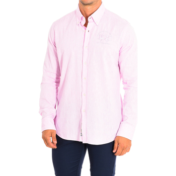 tekstylia Męskie Koszule z długim rękawem La Martina TMC004-TL072-05181 Różowy