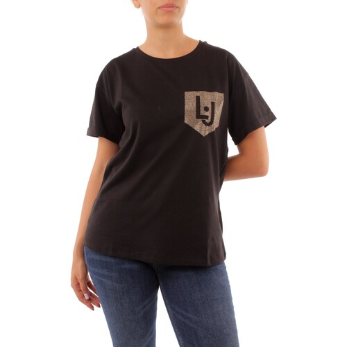 tekstylia Damskie T-shirty z krótkim rękawem Liu Jo WF3079J5923 Czarny