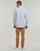 tekstylia Męskie Koszule z długim rękawem Gant REG POPLIN STRIPE SHIRT Biały / Niebieski