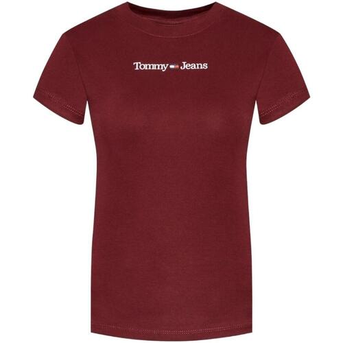tekstylia Damskie T-shirty z krótkim rękawem Tommy Hilfiger  Czerwony