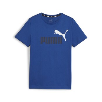 tekstylia Chłopiec T-shirty z krótkim rękawem Puma ESS+ 2 COL LOGO TEE B Niebieski