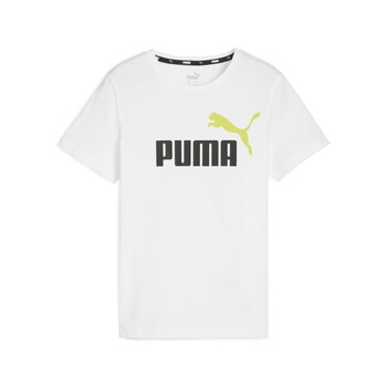 tekstylia Chłopiec T-shirty z krótkim rękawem Puma ESS+ 2 COL LOGO TEE B Biały