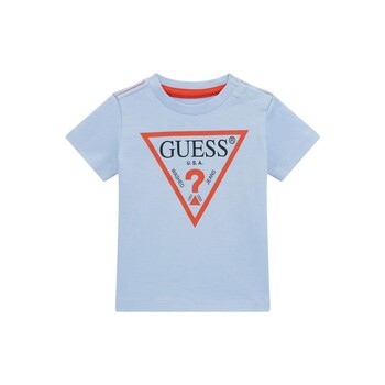 tekstylia Chłopiec T-shirty z krótkim rękawem Guess N73I55 Niebieski