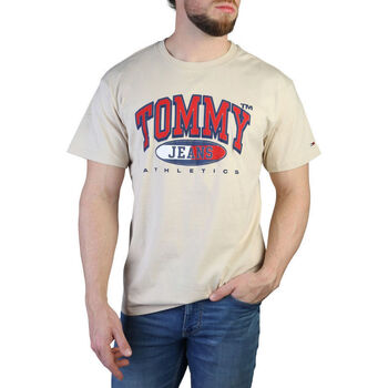 tekstylia Męskie T-shirty z krótkim rękawem Tommy Hilfiger dm0dm16407 aci brown Brązowy