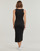 tekstylia Damskie Sukienki długie Calvin Klein Jeans SEAMING LONG RIB DRESS Czarny