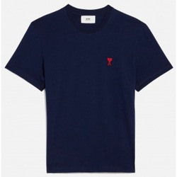 tekstylia Męskie T-shirty i Koszulki polo Ami Paris T SHIRT  DE COEUR UNISEX NAUTIC BLUE Marine