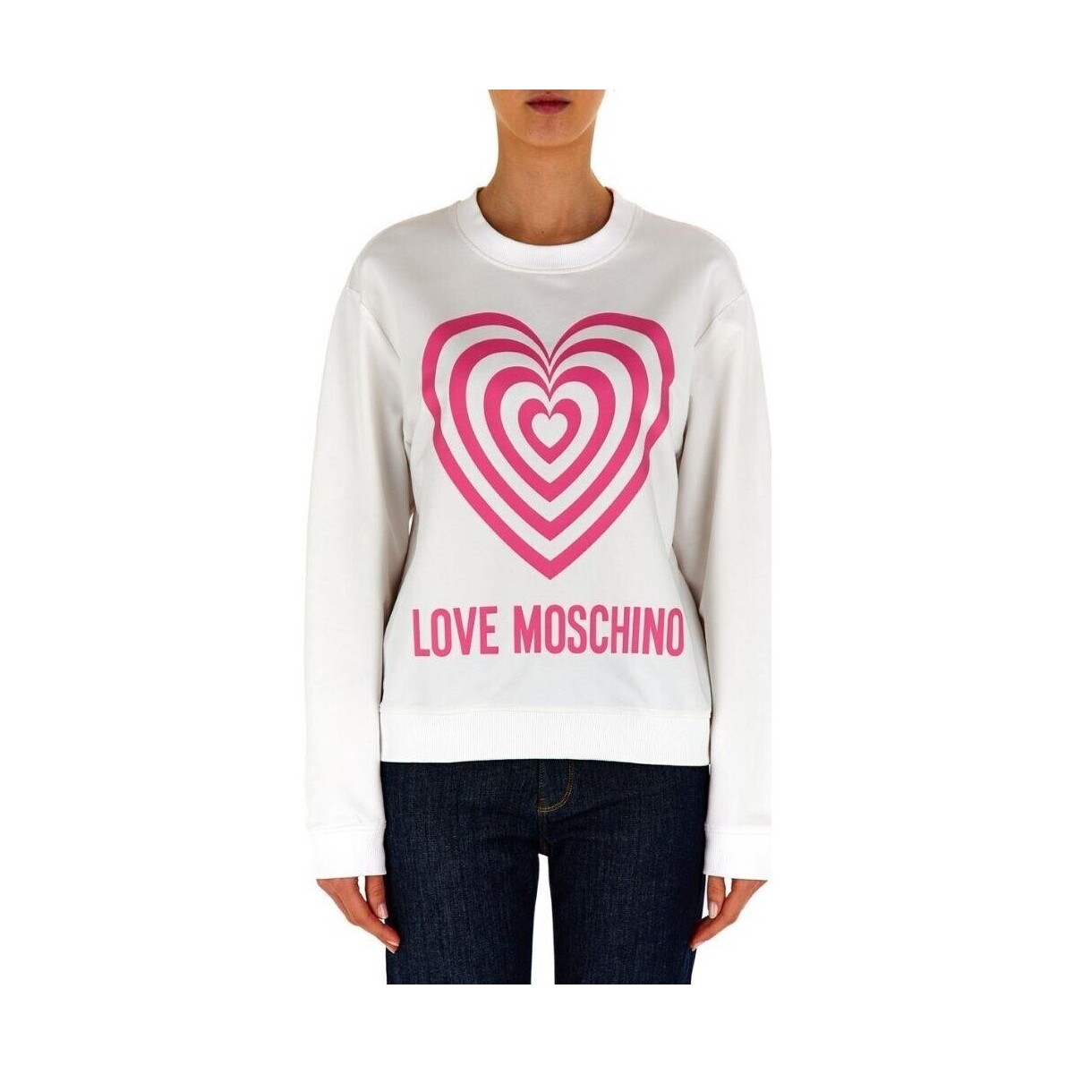 tekstylia Damskie Bluzy Love Moschino W6306 56 E2246 Biały