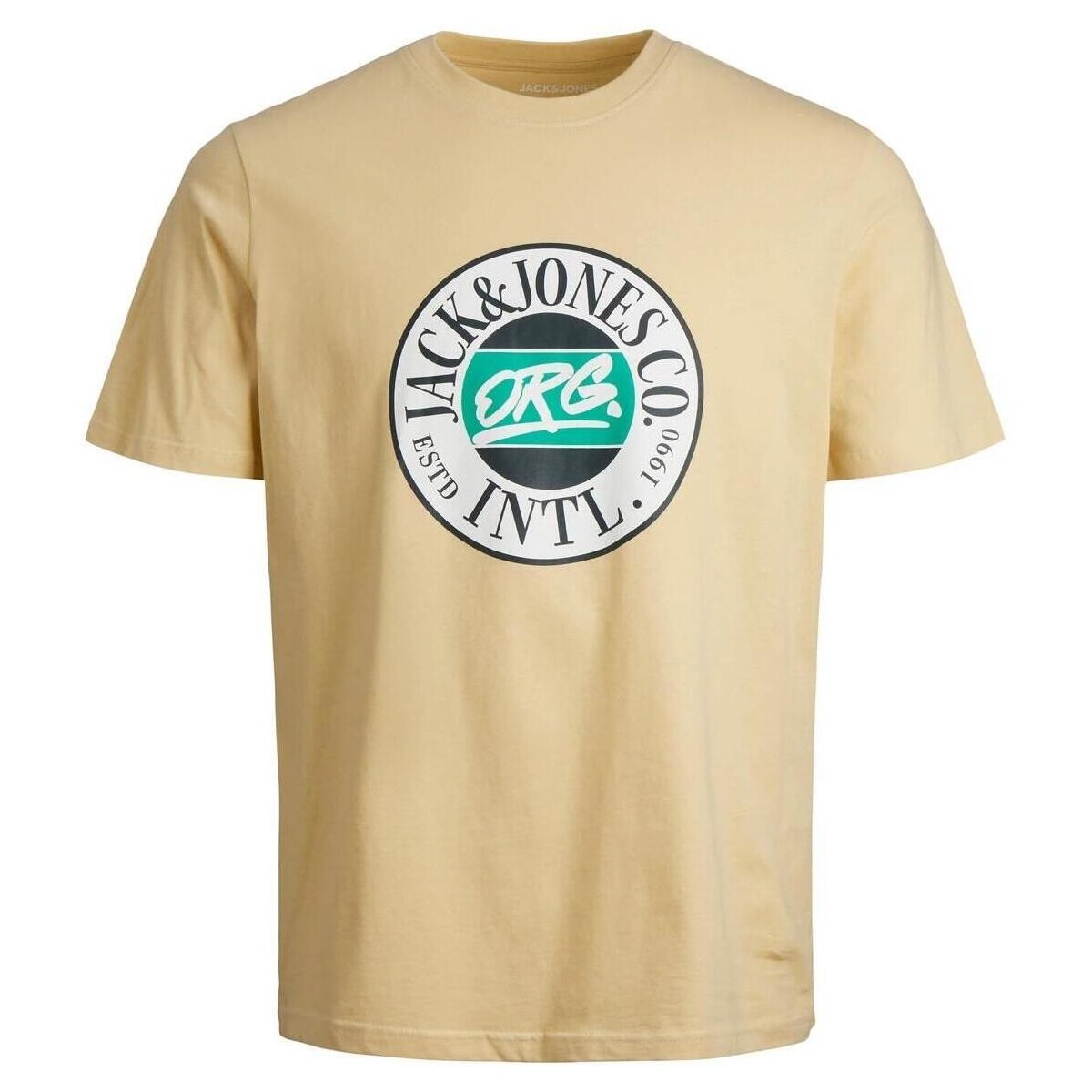 tekstylia Męskie T-shirty z krótkim rękawem Jack & Jones  Żółty