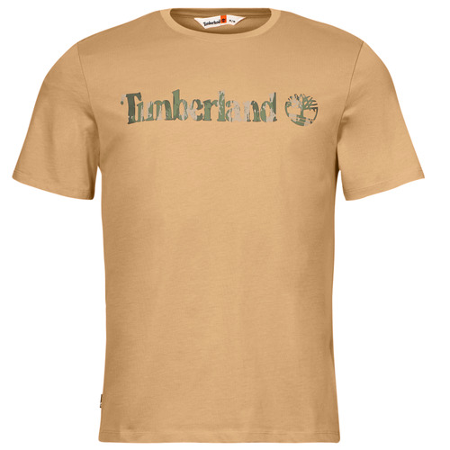 tekstylia Męskie T-shirty z krótkim rękawem Timberland Camo Linear Logo Short Sleeve Tee Beżowy