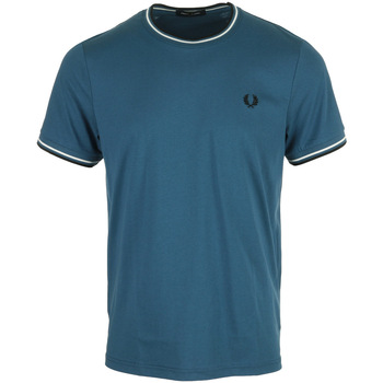 tekstylia Męskie T-shirty z krótkim rękawem Fred Perry Twin Tipped Niebieski