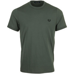 tekstylia Męskie T-shirty z krótkim rękawem Fred Perry Ringer Zielony