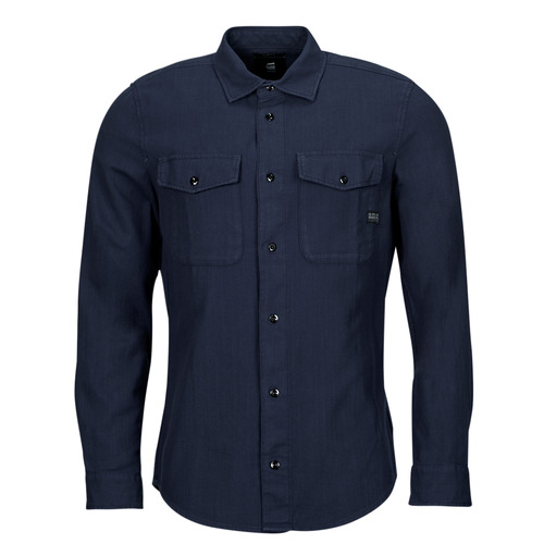 tekstylia Męskie Koszule z długim rękawem G-Star Raw marine slim shirt l\s Marine