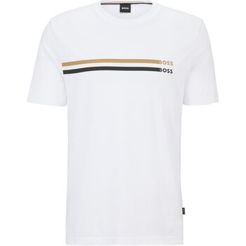 tekstylia Męskie T-shirty z krótkim rękawem BOSS  Biały