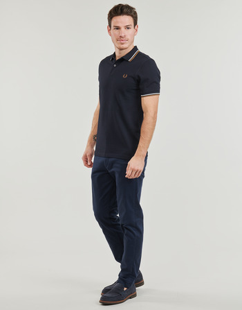 Fred Perry TWIN TIPPED FRED PERRY SHIRT Marine / Beżowy / Biały
