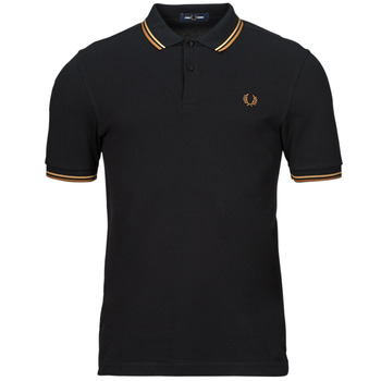 Fred Perry TWIN TIPPED FRED PERRY SHIRT Czarny / Brązowy