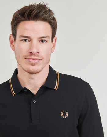 Fred Perry TWIN TIPPED FRED PERRY SHIRT Czarny / Brązowy