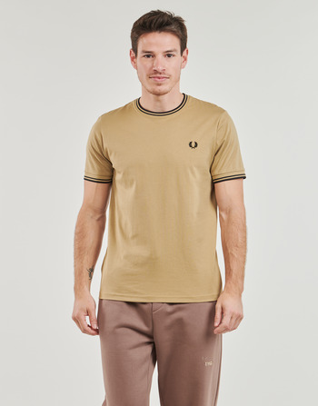 Fred Perry TWIN TIPPED T-SHIRT Beżowy / Czarny